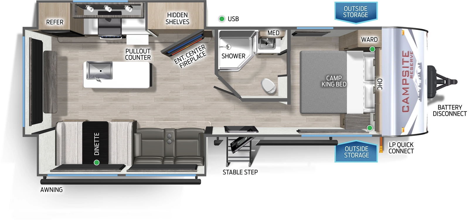 Campsite Ultra 25JT Floorplan